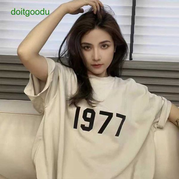 

fos fear god essen 22ss 1977 digital print crew neck short sleeve t-shirt summer, White;black