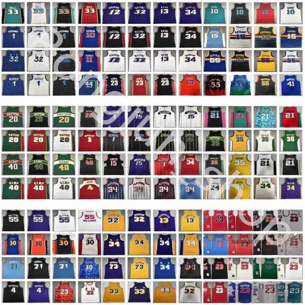 

mitchell ness retro basketball jersey rodman mutombo iverson williams webber olajuwon stockton carter mcgrady hardaway payton kemp durant cu, Black;red
