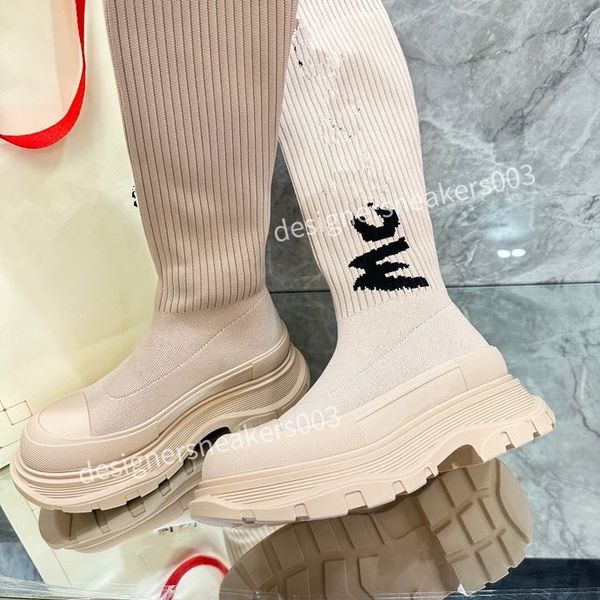 

2023new fashion women heels autumn and winter knitted elastic boots socks and knee boots fashion stockings shoes long boot, Black