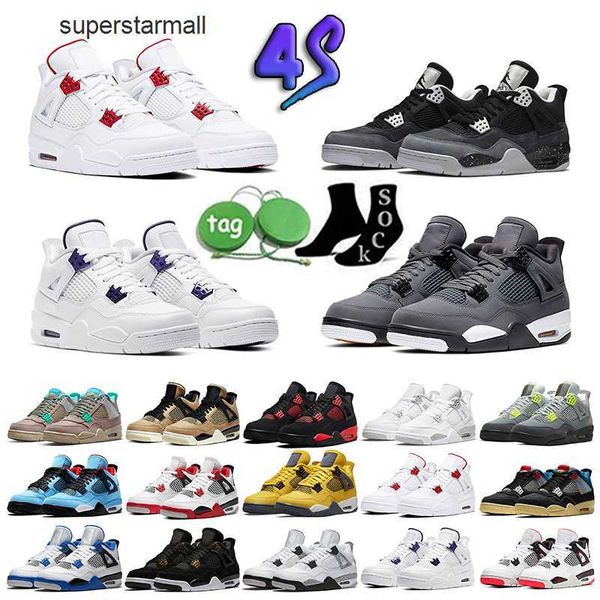 

4 basketball shoes for men women jumpman 4s military black cats seafoam university blue noir red cement sail thunder midnight navy iv sport