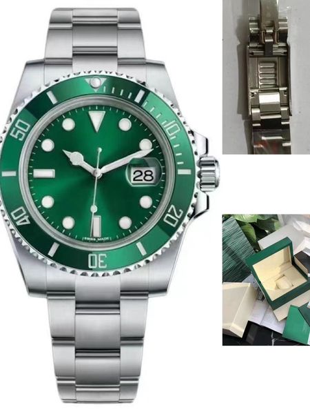 

luxury rolf mens watchs for designer watch with 2813 movement watches 40mm sapphire green black ceramic bezel stainless steel strap 50m wate, Slivery;brown