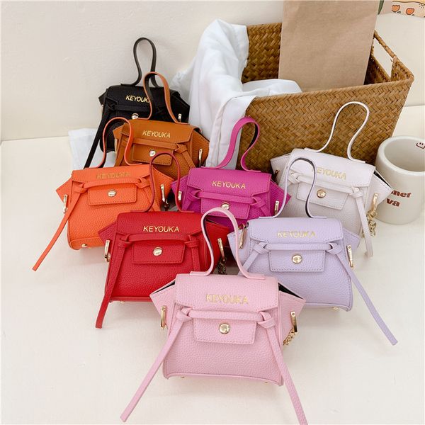 

fashion kids princess handbags cute letter kids pu rhombus single shoulder bags children cross-body accessories mini leisure zero wallet f16, Black
