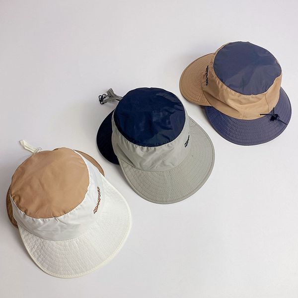 

caps hats double brim summer kids sun hat uv protection caps quick-drying boys girls adjustable fisherman hat outdoor children beach caps 23, Yellow