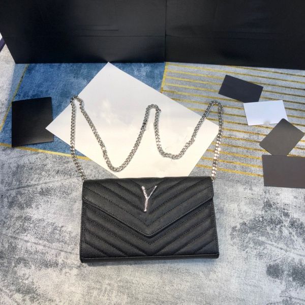 

designer handbag women's one shoulder bag fashion chain bag classic striped metal letter logo retro small square bag luxury premium env