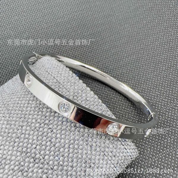 

charm bracelets bangle net red trend titanium oval bracelet with diamond clasp stainless steel handwear, Golden;silver