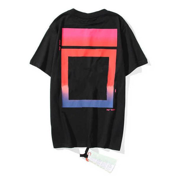 

summer luxury white mens t shirt religious oil paint women brand t-shirts back arrow x tshirt hip hop loose tees t-shirt short sleeve couple, White;black