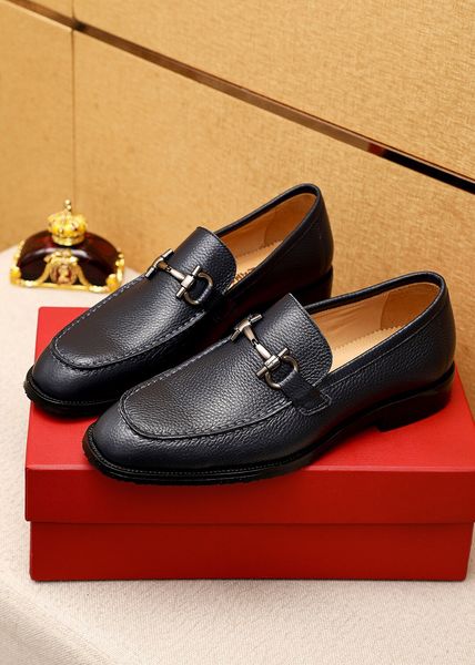 

new 2023 mens party wedding slip on dress shoes genuine leather handmade business loafers men's brand leisure flats size 38-45, Black