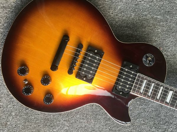

lp electric guitar,sunburst solid maple cap, black hardwares xdfgh b