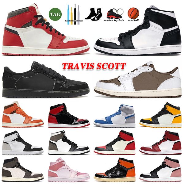 

1s basketball shoes low high jumpmans 1 mid 1s panda travis black phantom lost and found mocha patent bred light smoke grey pink mens womens