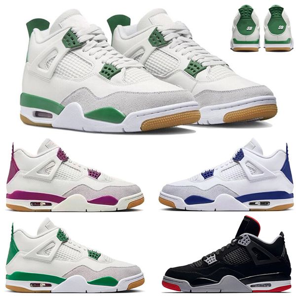 

4 jumpman 4s men woman basketball shoes og sneaker pine green concept purple dark blue bred neutral grey white dr5415-103 mens womens traine
