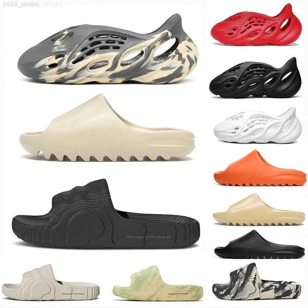 

with box designer foam slippers men women eva slides vermillion mineral blue onyx pure slide sandals ochre bone white black resin clog de xb