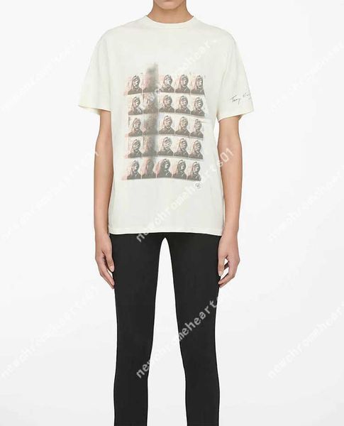 

anine bing 23ss women designer t shirt fashion printing cotton round neck short sleeved tees, White
