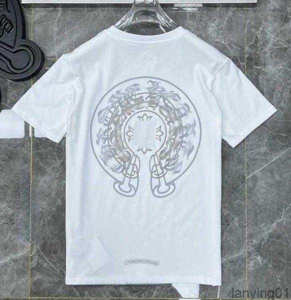 

fashion mens classic t shirts brand t-shirts ch white short sweater casual embossed letter horseshoe sanskrit cross pattern designers tees p, White;black