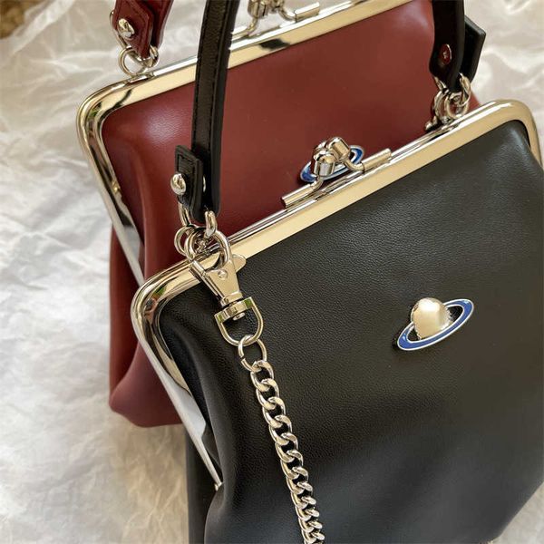 

high version dumpling buckle shoulder bag luxury chain crossbody purse designer handbag fashion saturn tote bags leather messenger wallet