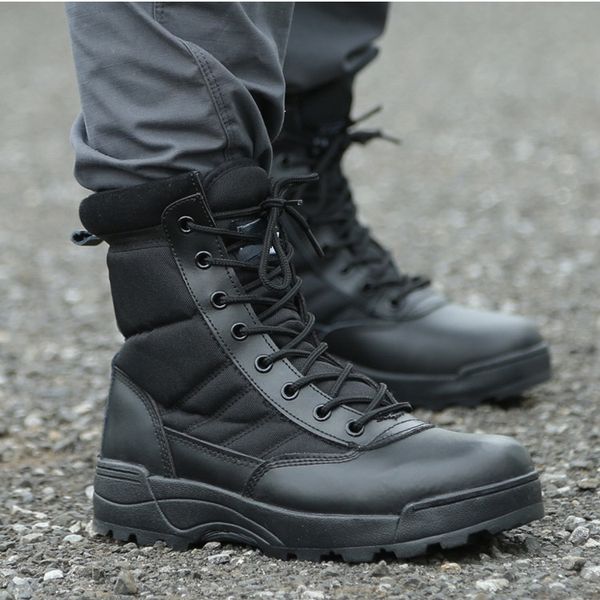 

boots tactical military boots men boots special force desert combat army boots outdoor hiking boots ankle shoes men work safty shoes 230327, Black