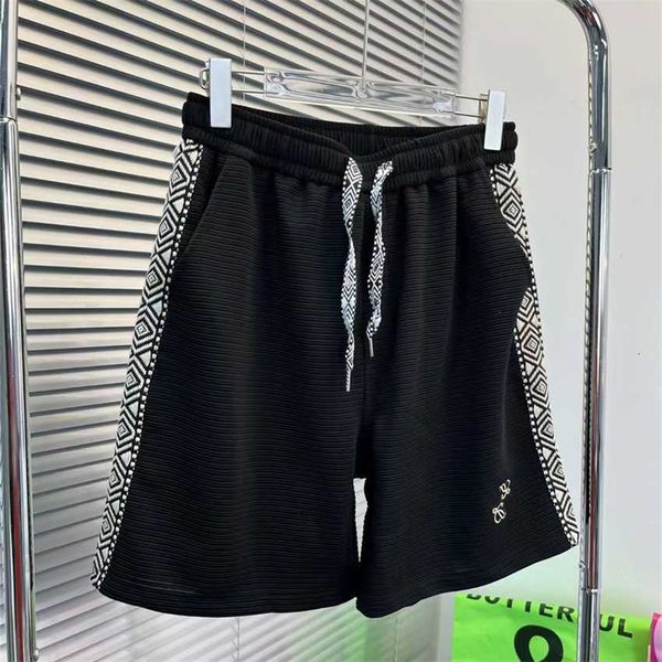 

luojia 2023 summer new ribbon embroidery sports casual shorts men's loose versatile capris fashion brand, Blue