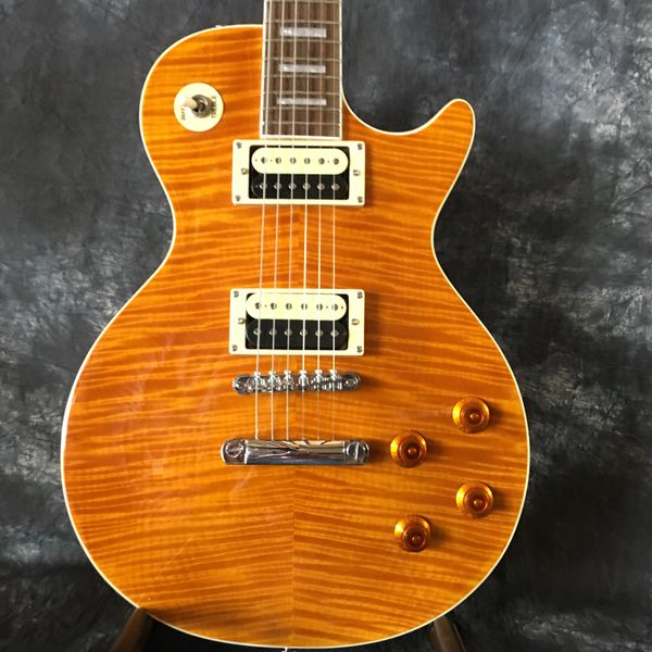 

lp electric guitar with flame maple and pickup supporting customization