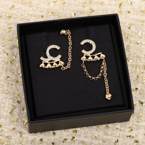 

2023 luxury quality charm drop earring with diamond in 18k gold plated have box stamp ps7728a, Golden