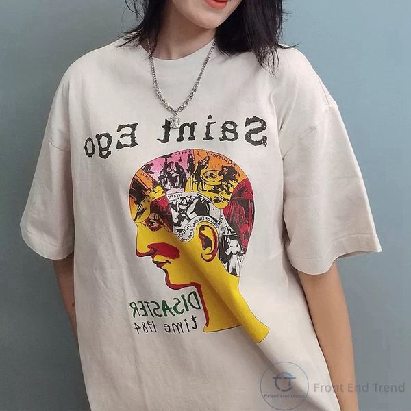 

saint ego human sin t shirts plus size men t-shirts men vintage oversized streetwear tee women skateboard tees youth skatewear retro loose c, White;black