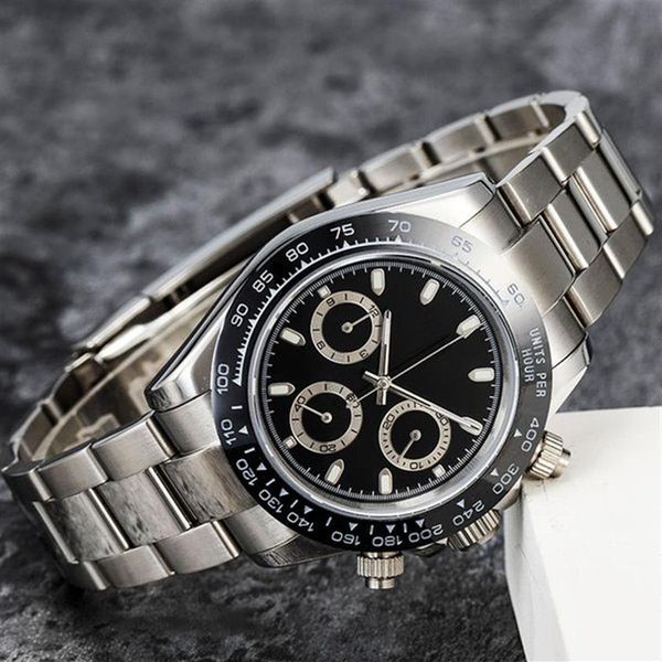 

luxury ceramic watch aaa brand for men folding buckle round chronograph montre mechanical automatic waterproof vintage female wris306s, Slivery;brown