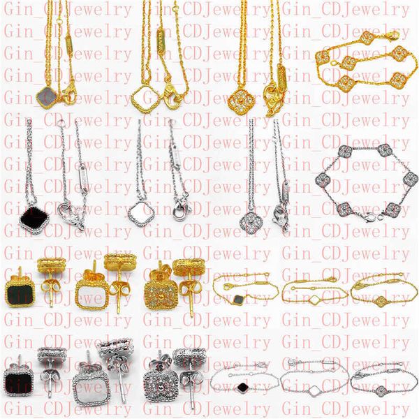 

9mm mini designer classic lucky clover black onyx bracelet 18k white gold plated ladies and girls valentine's day mother's day eng, Golden;silver