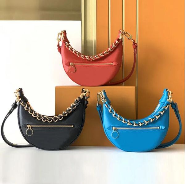 

designer chain bags half moon handbags crossbody bags shoulder crescent loop bag luxury purse vintage monograms underarm baguette bag printe