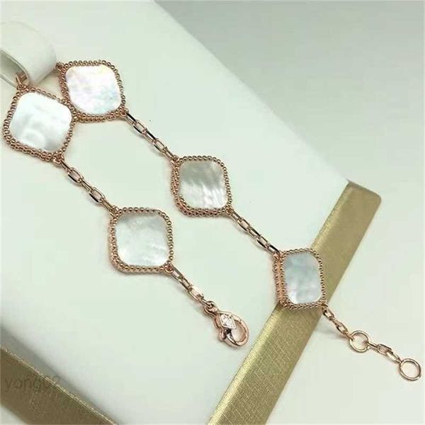 

black mens bracelet designer for women jewelry luxury clovers silver color vintage hiphop fashion gold rese plated party gift four leaf