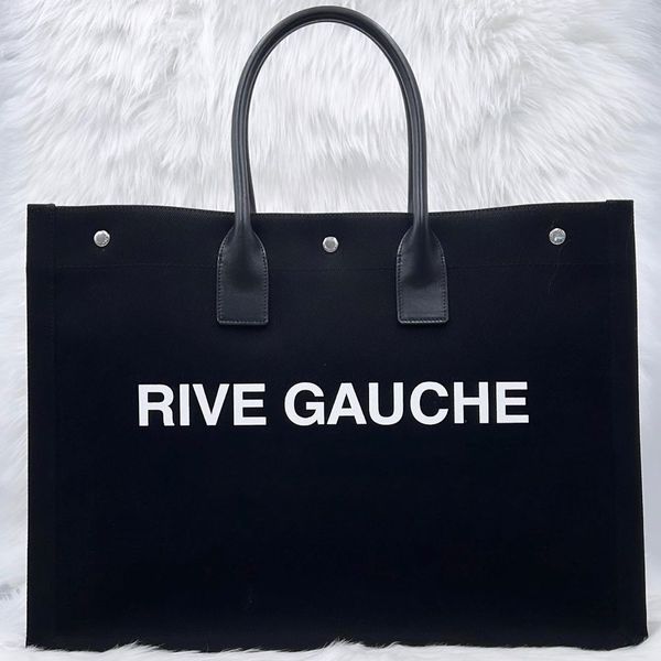 

classic canvas linen rive gauche weekend beach bag letters print tote luxury designer shoulder clutch handbag crossbody fashion shopping sum