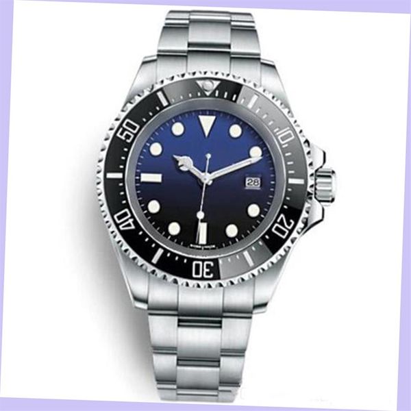 

men watch d-blue 44mm deep ceramic bezel sea-dweller sapphire cystal stainless steel 316l glide lock clasp automatic mechanical me235q, Slivery;brown