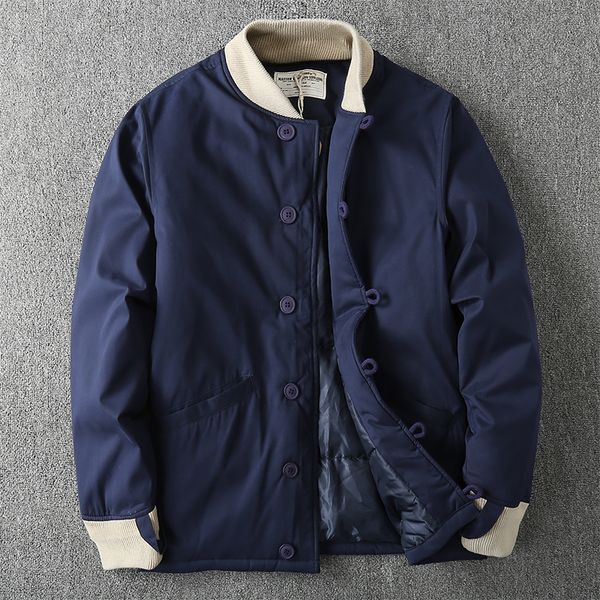 

men's jackets japanese vintage baseball collar cotton coat men winter m43 jacket thick outdoor camping hiking combat jacket cardigan co, Black;brown