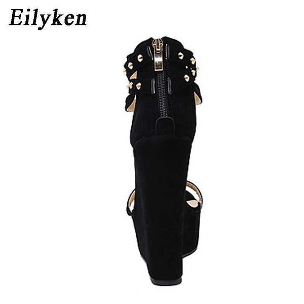 

gladiator sandals high heels fashion sandals design chain platform wedges shoes for women 230306, Black