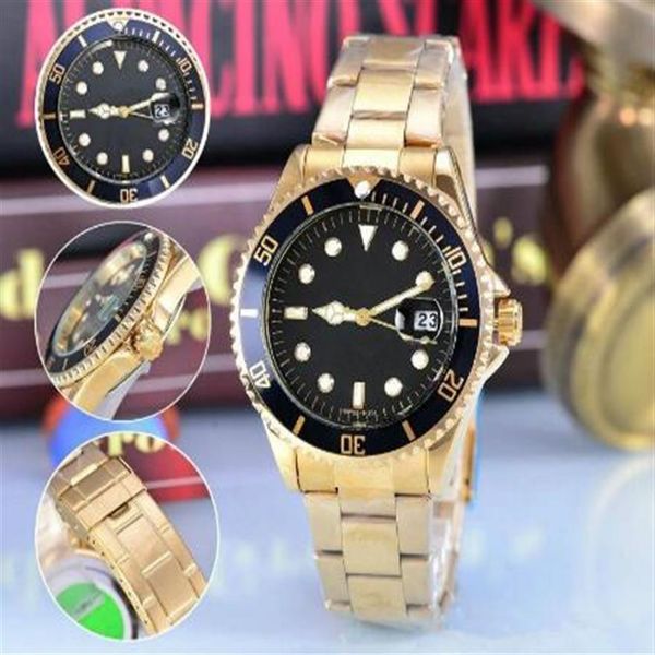 

relogio masculino mens watches luxury wist fashion black dial with calendar bracklet folding clasp master quartz men watch230s, Slivery;brown