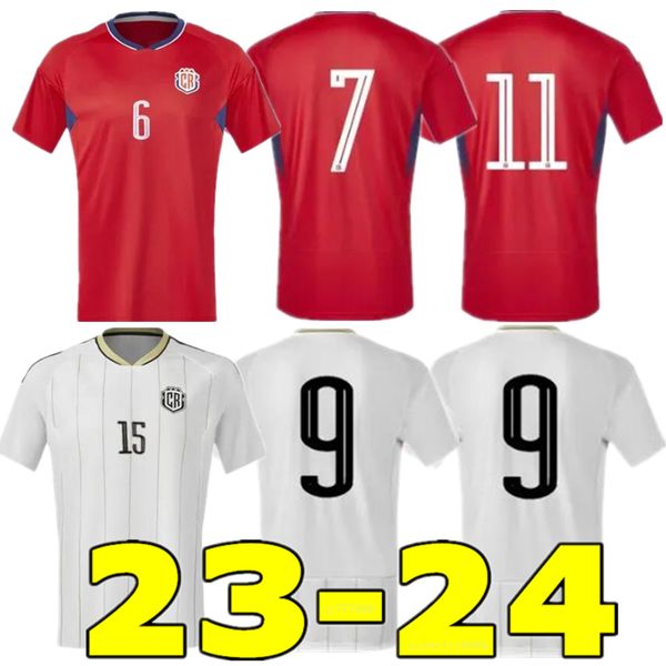 

2023 2024 costa rica soccer jerseys national team contreras campbell bennette tejeda venegas ruiz aguilera salas 23 24 home away, White;black