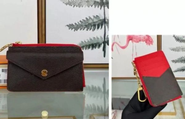 

designer bags card holder women genuine leather wallet mini zippy organizer wallet coin purse bag belt charm key pouch pochette accessoires, Black;red