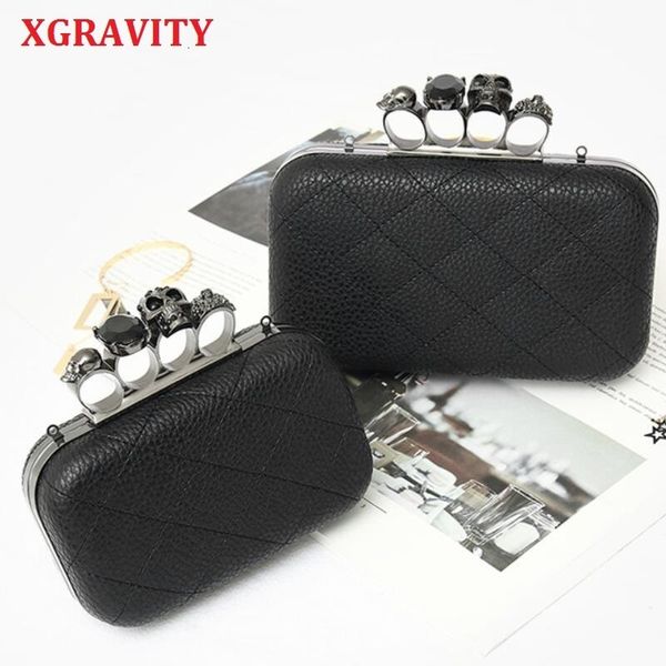 

evening bags xgravity fashion skull finger elegant chain women casual clutches handbags envelope ladies ghost 050 230329