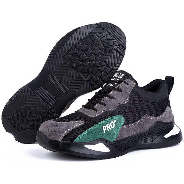 

dress shoes work safety men steel toe cap punctureproof antismash women boots sport warm indestructible wear lightweight botines 230329, Black