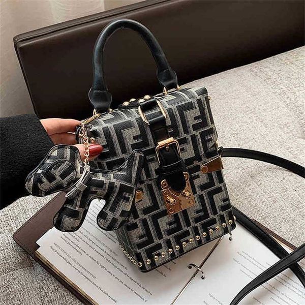

2023 designer bag handbag hand small suitcase trendy korean version versatile net red printing diagonal cross personality women'swdkh