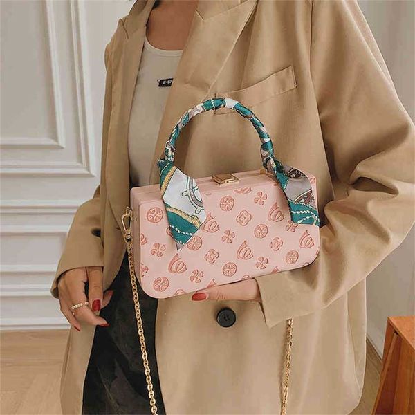 

2023 designer bag luggage chain one shoulder bag trendy metal embossed bag bags