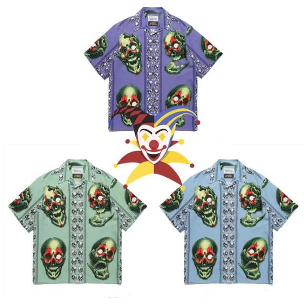 

blue purple green print shirt men women hawaii beach shirts, White;black