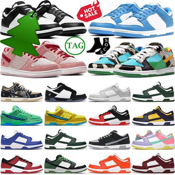 

2023 og r casual shoes for men women flat sneakers sb low panda white black grey fog unc chunky green glow triple pink strange love gai