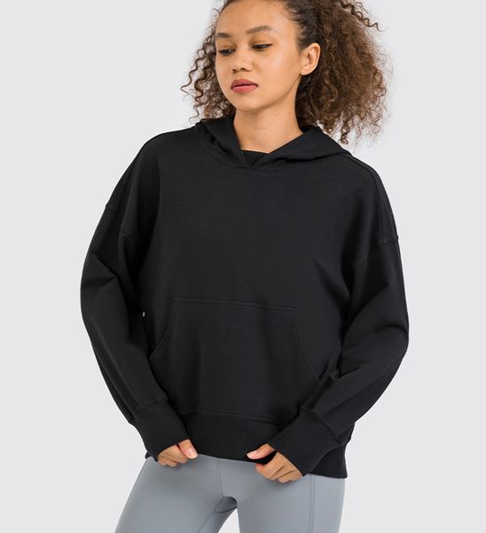 

ll womens hoodies sweatshirt hooded jacket yoga suit ladies sports pullover for autumn long style dh125 ll863