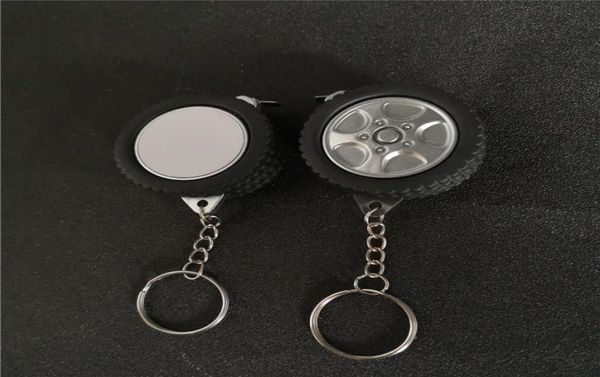 

sublimation blank small tire ruler keychains key ring heat transfer printing blank diy materials2814441, Silver