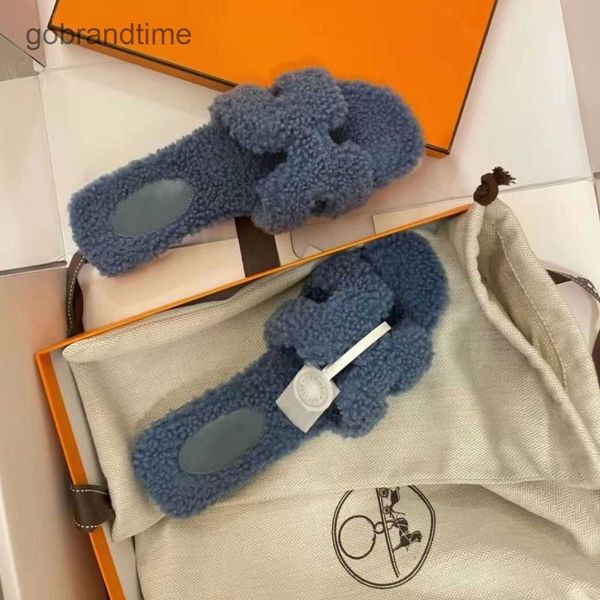 

furry and wear wool bear sandal oran h dsigner slipper shoes 2023 slippers daily designer of teddy winter autumn h women's flat bottom