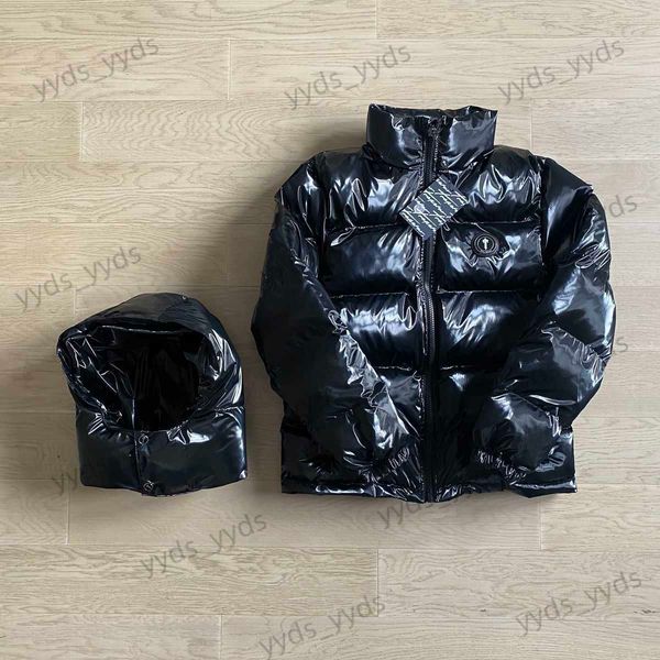 

men's down parkas trapstar shiny classic cotton thick premium detachable jacket t230329, Black