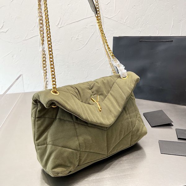 

womens classic flap denim peffer shoulder bags envelope diamond check quilted gole metal chain letter embellished crossbody purse french des