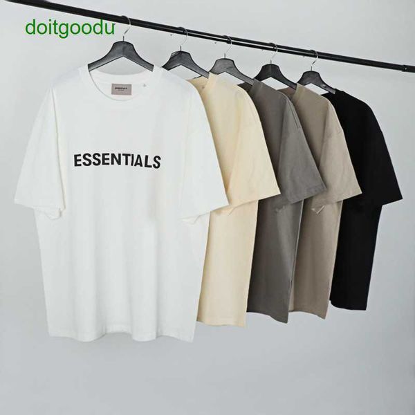 

couples 2023 summer new fosg tape imprint pullover short sleeve t shirt, White;black