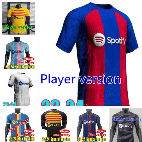 

player version 2022 2023 gavi lewandowski pedri soccer jerseys 22 23 24 kounde ansu fati ferran kessie f. de jong raphinha dembele barcelona, Black;yellow