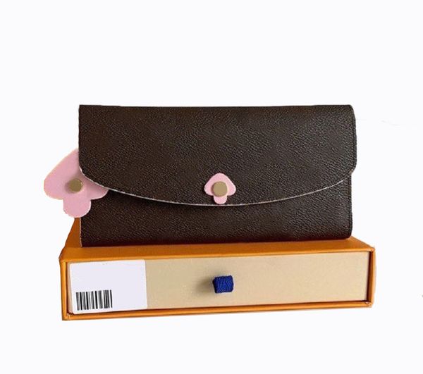 fashion designer wallets luxury emilie purses womens envelope wallet high-quality flower letter credit card holder ladies trendy money clutc, Red;black