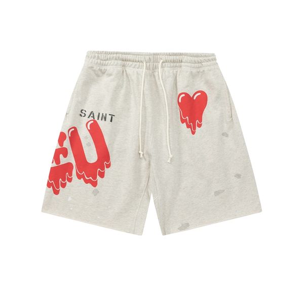 

sweat shorts saint michael eu dissolves love shorts man women sweatpants casual short pant jogger trousers plus size knee length pants baske, White;black