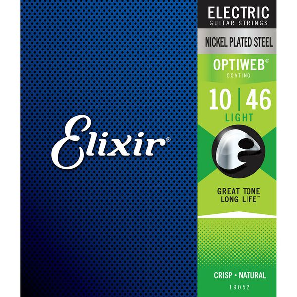 

elixir 19052 optiweb coating electric guitar strings light single set 10-46